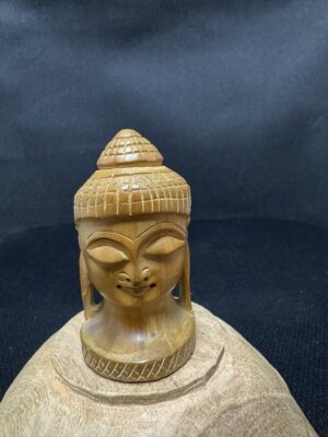 Tête de Bouddha en bois Népalais