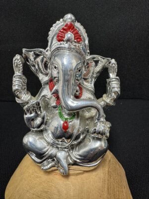 Statut Ganesh Argenté en résine